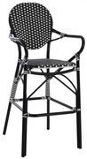 Σκαμπό Μπαρ C5794.02 Αλουμινίου Bamboo Look με Wicker Μαύρο - Λευκό 56x60x126 εκ. 56x60x126 εκ.