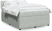 vidaXL Κρεβάτι Boxspring με Στρώμα Ανοιχτό Γκρι 140x200 εκ. Βελούδινο
