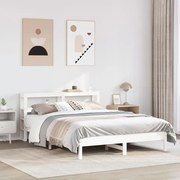 VidaXL Σκελετός Κρεβ. Χωρίς Στρώμα Λευκό 150x200 εκ Μασίφ Πεύκο