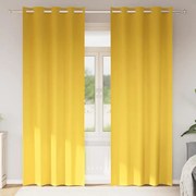 vidaXL Κουρτίνες 2 pcs κίτρινο μουσταρδί 225 x 140 εκ. Πολυεστέρας