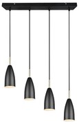 Φωτιστικό Οροφής - Ράγα Farin R30694032 4xE14 25W 58x150cm Black Mat RL Lighting Μέταλλο