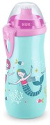 Παγούρι Παιδικό Cup Sports 450ml Με Καπάκι Push Pull 3-6 Ετών Γοργόνα Green-Pink Nuk 450ml Silikon,Polypropylene
