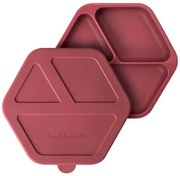 Πιάτο Σιλικόνης Με Χωρίσματα & Καπάκι Tiny Twinkle Μπορντώ SSDL-BR