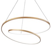 Φωτιστικό Κρεμαστό Ø600x150xΗ2150mm Led Dimmable 48w 3000K 5300lm Brushed Brass Ideal Lux Oz SP D60 Dali 304564