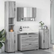 vidaXL Σετ Επίπλων Μπάνιου με ράφι 4 pcs Γκρι sonoma 30 x 35 x 192 εκ.