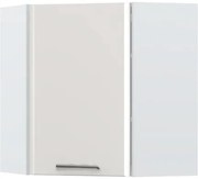 Ντουλάπι κρεμαστό γωνιακό Modena V7-UG-1K-Λευκό - Γκρι ανοιχτό - 64.00Χ64.00Χ72.00cm