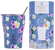 Θερμός με Καλαμάκι Coffee Mug Save The Aegean Garden Blue 350ml