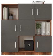 15350158 Βιβλιοθήκη ArteLibre ELTHAM Baroque/Ανθρακί Μοριοσανίδα/Μελαμίνη 119.9x37.6x121.8cm