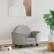 vidaXL Κρεβάτι Σκύλου Ανοιχτό Γκρι 66 x 40 x 45 εκ. Βελούδινο