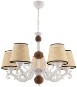 Φωτιστικό Οροφής Fiona Coral Wood 390FLH2300 55x65cm 5xE27 40W White-Cream Opviq