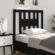 vidaXL Κεφαλάρι Μαύρο 96 x 4 x 100 εκ. από Μασίφ Ξύλο Πεύκου