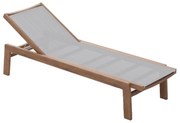 Ξαπλώστρα παραλίας ξύλινη Kaly Teak Γκρι 200x65x35cm - OMP2020