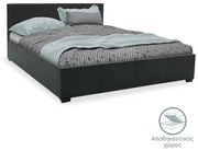 Κρεβάτι Norse διπλό pu μαύρο ματ με αποθηκευτικό χώρο 160x200εκ 167x211x86 εκ.