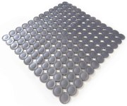 Πατάκι Αντιολισθητικό Disco 00242.002 Silver 53X53 54x54cm PVC