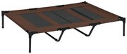 PawHut Κρεβάτι Σκύλου, Αναδιπλούμενο, Κρεβάτι Σκύλου Εξωτερικού Χώρου, Υψωμένη Βάση, 122 cm x 92 cm x 23 cm, Καφέ Καφέ + Μαύρο