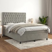 ΚΡΕΒΑΤΙ BOXSPRING ΜΕ ΣΤΡΩΜΑ ΑΝΟΙΧΤΟ ΓΚΡΙ 140X190 ΕΚ. ΒΕΛΟΥΔΙΝΟ 3143199