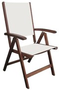 WOODWELL Ε20121,9CRICKET Πολυθρόνα 5-Θέσεων Ξύλο Acacia, Textilene Άσπρο 58x70x105cm Ε20121,9