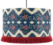 Φωτιστικό Οροφής Phoenicia Batik Cl50407 Ø35X22 E27 Blue-Red Mindthegap Μέταλλο,Ύφασμα