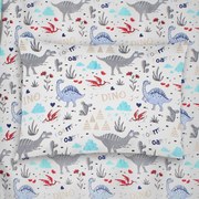 Βρεφική Μαξιλαροθήκη (35x45) Dimcol Dino 309 White-Blue