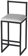 Σκαμπό Μπαρ Nordic 118BRN1171 35x35x80cm Cream-Black Μέταλλο