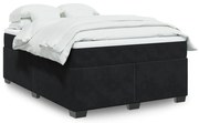 vidaXL Κρεβάτι Boxspring με Στρώμα Μαύρο 160x200 εκ. Βελούδινο