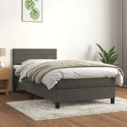 ΚΡΕΒΑΤΙ BOXSPRING ΜΕ ΣΤΡΩΜΑ ΣΚΟΥΡΟ ΓΚΡΙ 80X200 ΕΚ. ΒΕΛΟΥΔΙΝΟ 3141330