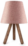 Φωτιστικό επιτραπέζιο Lander Megapap ύφασμα Pvc/ξύλο χρώμα ροζ/καφέ 22x14x32εκ.
