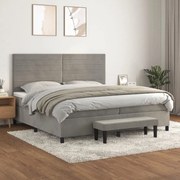 ΚΡΕΒΑΤΙ BOXSPRING ΜΕ ΣΤΡΩΜΑ ΑΝΟΙΧΤΟ ΓΚΡΙ 200X200 ΕΚ. ΒΕΛΟΥΔΙΝΟ 3137923