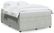 vidaXL Κρεβάτι Boxspring με Στρώμα Ανοιχτό Γκρι 160x200 εκ. Βελούδινο