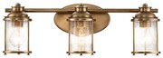 Απλίκα Φωτιστικό Τοίχου Μπάνιου 3xE27 60W IP44 Ashland Bay Elstead QN-ASHLANDBAY3-NBR-BATH Ορείχαλκος