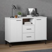 Ντουλάπι OSLO Λευκό 113x40x77 εκ. Μασίφ Ξύλο με Μετ. Πόδια 351020