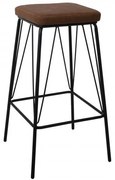 PANTON σκαμπώ bar Μεταλ.Μαύρο/PU Vintage Brown 43x43x76cm ΕΜ779,2