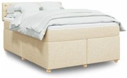 Κρεβάτι Boxspring με Στρώμα Κρεμ 140x200 εκ. Υφασμάτινο - Κρεμ