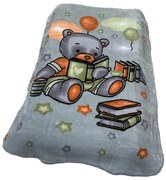 Κουβέρτα Βρεφική Βελουτέ Studying Bear 38 Light Grey DimCol Κούνιας 110x140cm Πολυέστερ