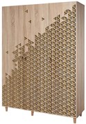 Ντουλάπα Τρίφυλλη Mode 863SPH4208 135x52x192cm Oak Τρίφυλλη