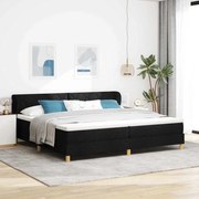 κρεβάτι Box Spring με στρώμα - Μαύρο, 200x200 εκ, Υφασμάτινο
