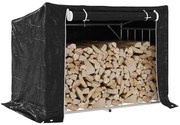 vidaxL Ράφι για καυσόξυλα με κάλυμμα βροχής 150,5x100,5x110,5 εκ.