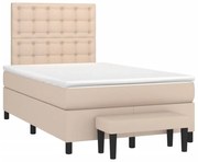 Κρεβάτι Boxspring με Στρώμα Καπουτσίνο 120x190εκ.από Συνθ.Δέρμα - Καφέ