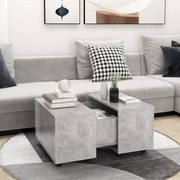 Τραπεζάκι Σαλονιού Γκρι Σκυροδέματος 60x60x38 εκ. Επεξ. Ξύλο 806862