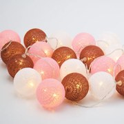 “WOVEN BALL FAIRY LIGHTS” POZ &amp; ΑΣΠΡΗ ΜΠΑΛΑ 20 LED ΛΑΜΠΑΚ ΣΕΙΡΑ ΜΠΑΤΑΡ(2xΑΑ) ΘΕΡΜΟ ΛΕΥΚΟ IP20 ACA XQ20WW2A