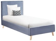 Κρεβάτι Μονό ArteLibre TULIP Σκούρο Γκρι Βελούδο 206.5x100.5x110cm (Στρώμα 90x190cm)