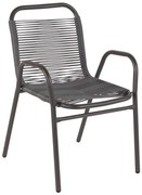 Καρέκλα - Πολυθρόνα AVRIL C5968.01 Μεταλλική με Γκρί Συνθετικό Rattan 54,5x56x78Υεκ. 54.5x56x78 εκ.