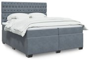 ΚΡΕΒΑΤΙ BOXSPRING ΜΕ ΣΤΡΩΜΑ ΣΚΟΥΡΟ ΓΚΡΙ 200X200 ΕΚ. ΒΕΛΟΥΔΙΝΟ 3293309