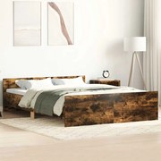 vidaXL Πλαίσιο Κρεβατιού με Κεφαλάρι/Ποδαρικό Καπν. Δρυς 120x190 εκ.