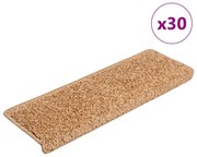 Πατάκια Σκαλιών 30 τεμ. Μπεζ Ορθογώνια Άκρη 65x21x4 εκ.