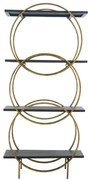 Artekko Shelf Βιλιοθήκη Ραφιέρα Ξύλο MDF Μέταλλο Μαύρο Χρυσό (76.2x30x162)cm Artekko 86708