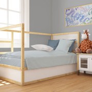 Σεντόνι Κούνιας Με Λάστιχο (70x140+15) Dimcol Solid Γαλάζιο