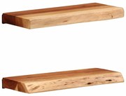 vidaXL Ράφια Τοίχου 2 τεμ. 40x20x3,5 εκ. από Μασίφ Ξύλο Ακακίας