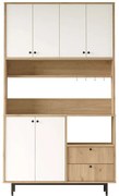 Ντουλάπι Κουζίνας 956LCS3564 120x35,5x205cm Oak-White Μοριοσανίδα, Μέταλλο