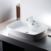 Serel 1634 Λευκός Γυαλιστερός Hygiene Plus Πορσελάνινος Νιπτήρας Μπάνιου Επιτραπέζιος 60x44 cm
